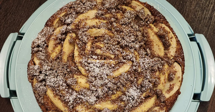 Apfelkuchen aus Rotkornweizen