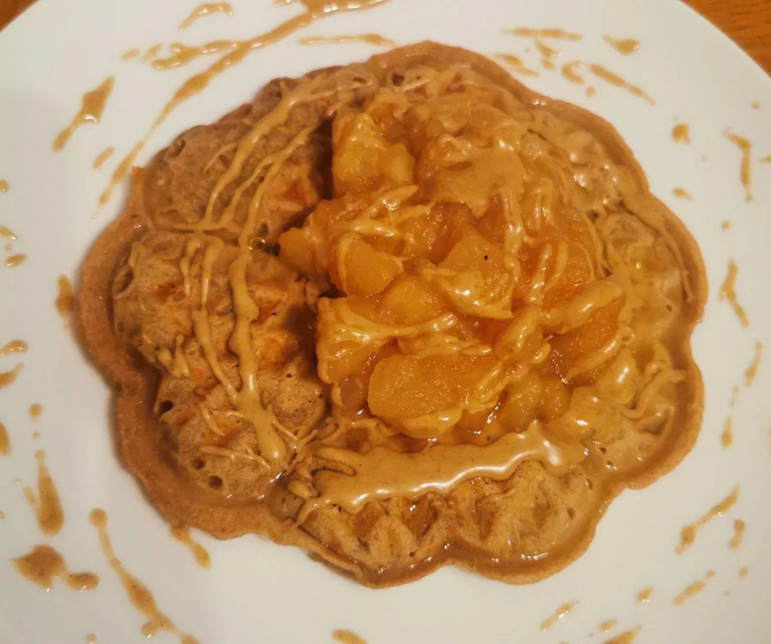 Einkornwaffeln mit Apfelkompott