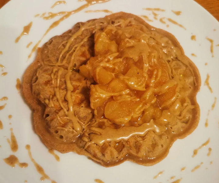Einkornwaffeln mit Apfelkompott